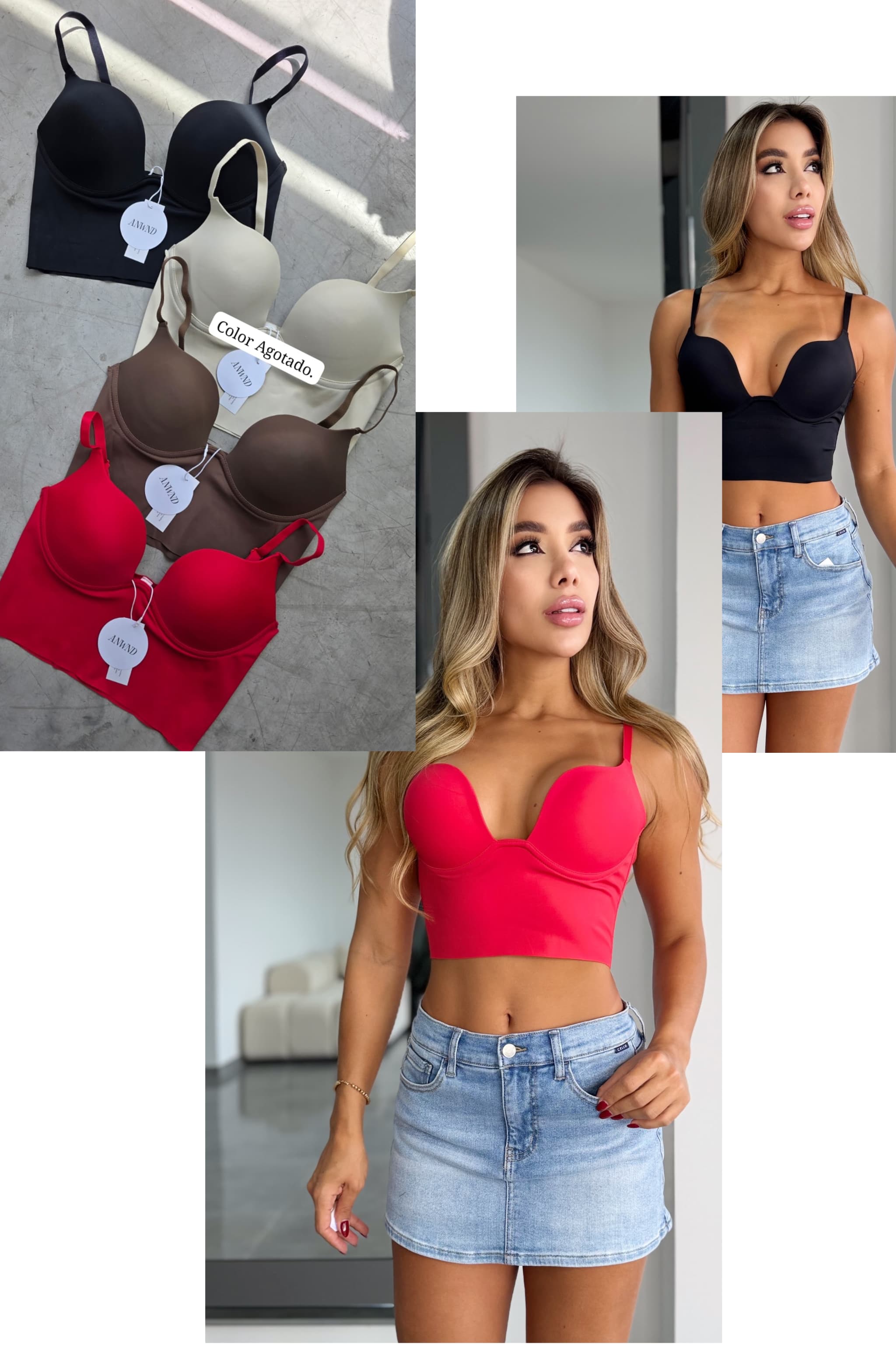 Blusa roja copa con push up