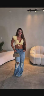 Blusa corta de amarrar